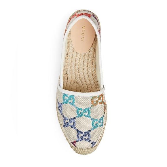 Gorgeous & Authentic GUCCI Logo Printed Canvas Espadrilles Size 38 (Will trade!) - Picture 2 of 16
